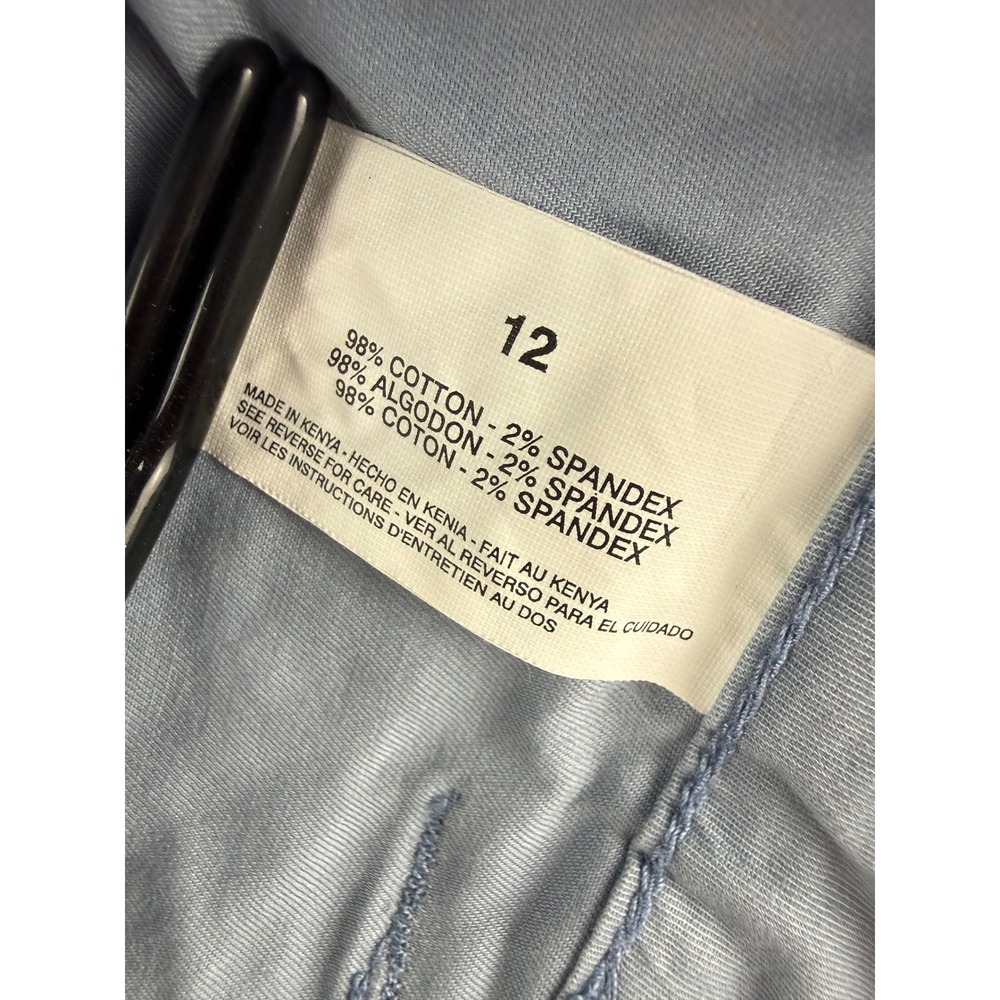 Gloria Vanderbilt Capri Pants Womens 12 Blue Stretch Amanda Cropped Tie Hem - Picture 3 of 11